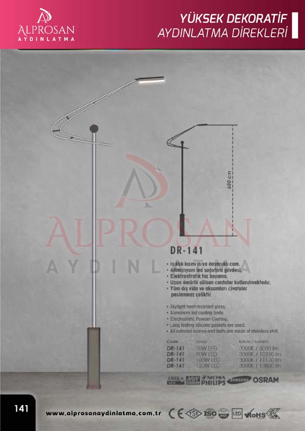 Tedaş Yüksek Dekoratif Aydınlatma Direkleri