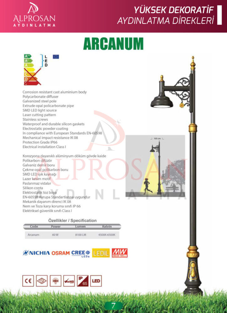 Yüksek Dekoratif Aydınlatma Direkleri