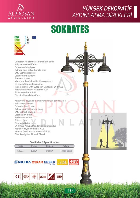 Yüksek Dekoratif Aydınlatma Direkleri