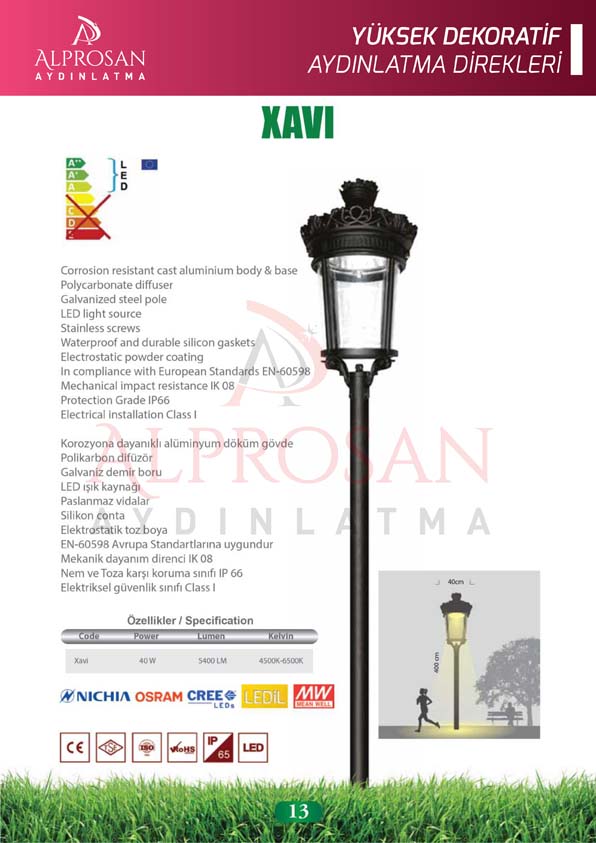 Yüksek Dekoratif Aydınlatma Direkleri