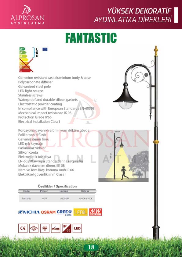 Yüksek Dekoratif Aydınlatma Direkleri