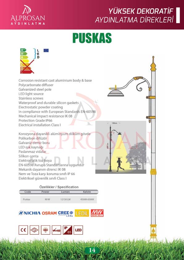 Yüksek Dekoratif Aydınlatma Direkleri